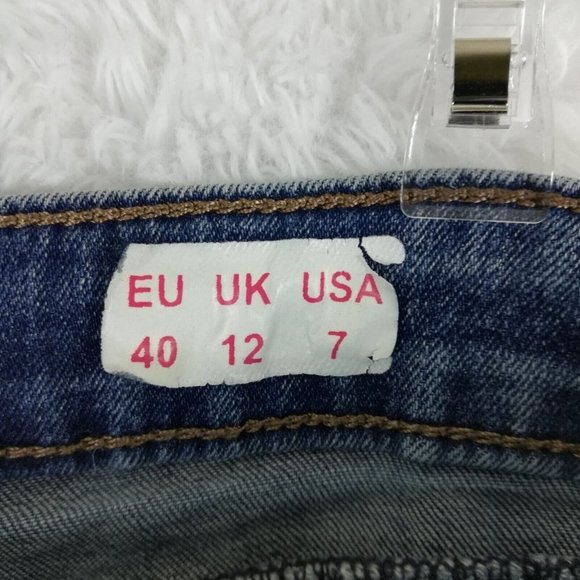 Camaieu Womens Jeans Straight Slim Leg Denim Blue Medium Wash Juniors 7 - Picture 10 of 15